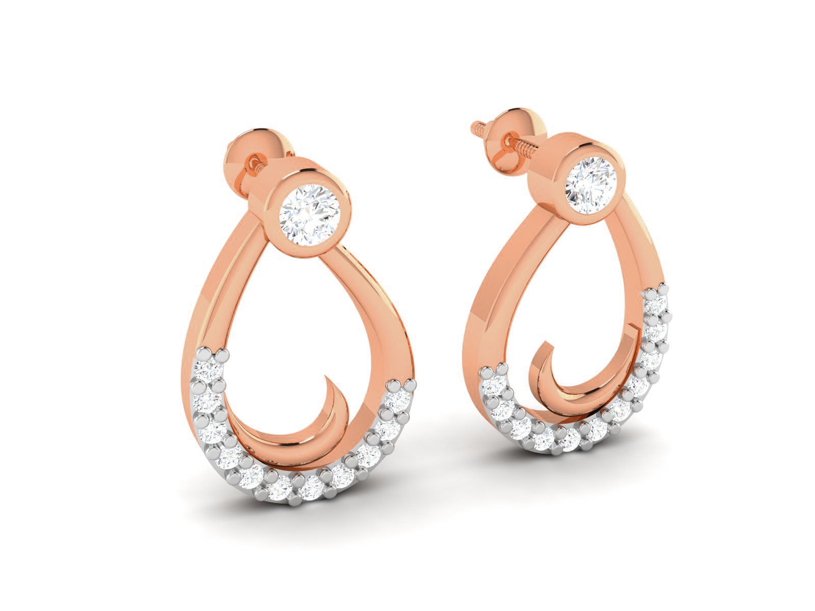 Women studs earrings 3dm render detail 3D print model_3