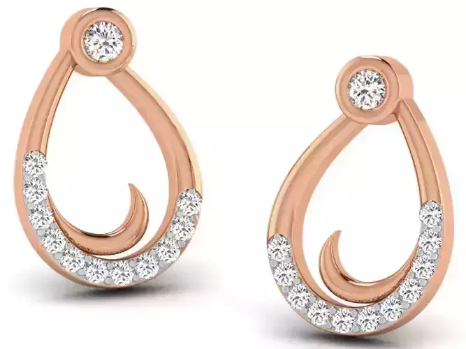 Women studs earrings 3dm render detail