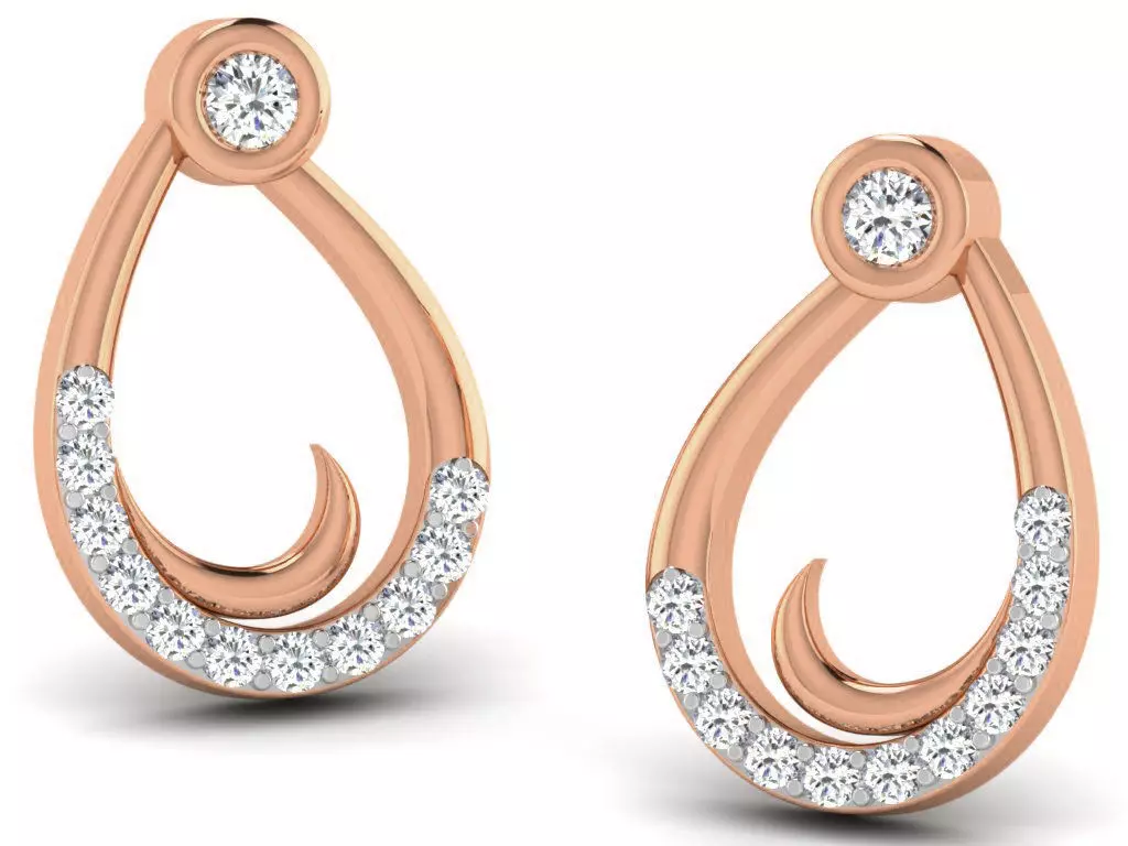 Women studs earrings 3dm render detail 3D print model_0