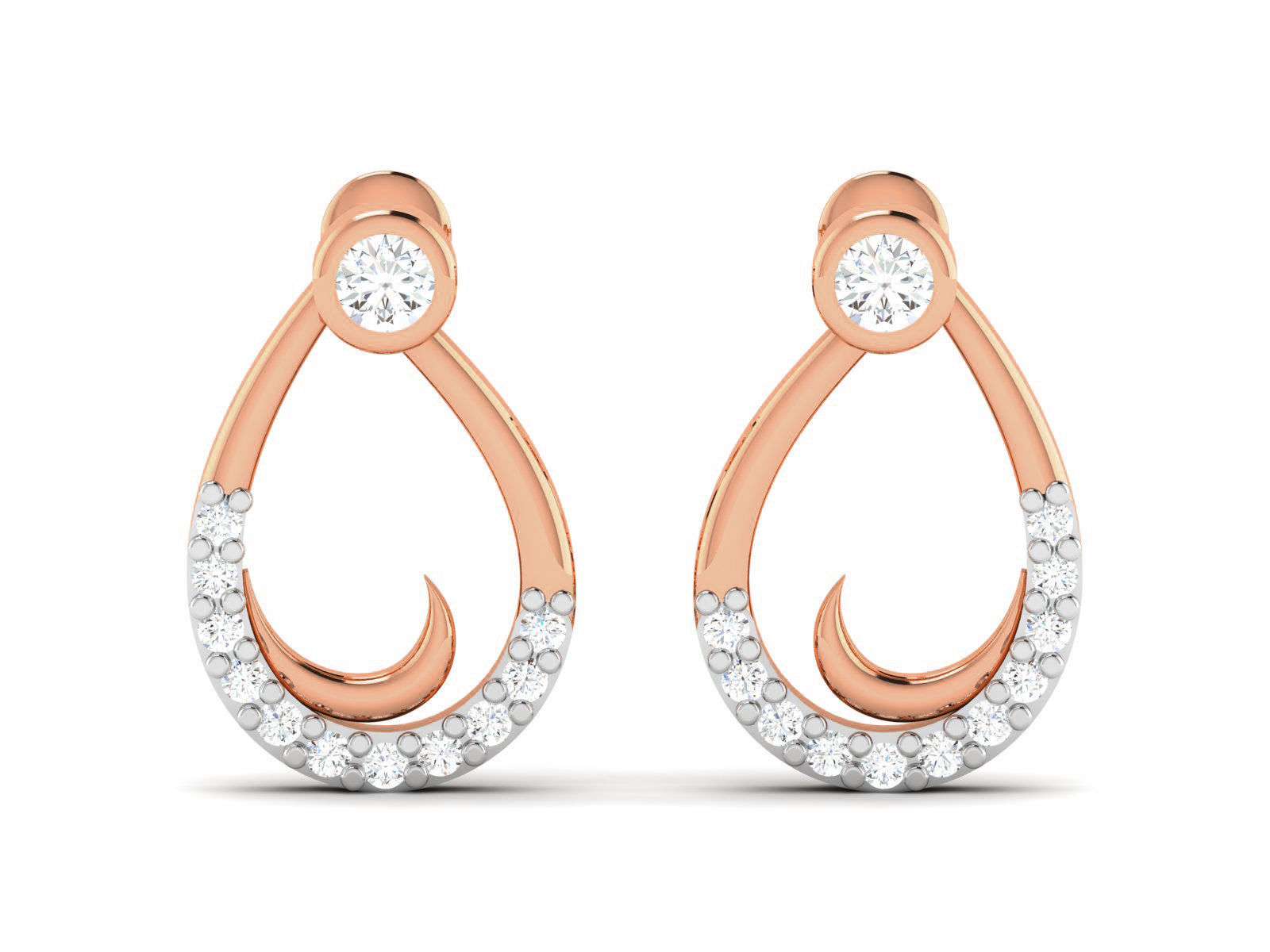 Women studs earrings 3dm render detail 3D print model_4