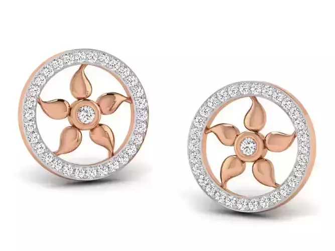 Women studs earrings 3dm render detail