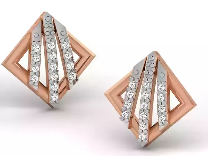 Women studs earrings 3dm render detail