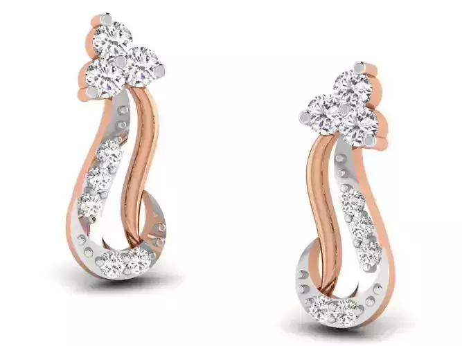 Women studs earrings 3dm render detail