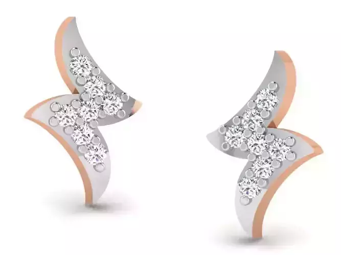 Women studs earrings 3dm render detail