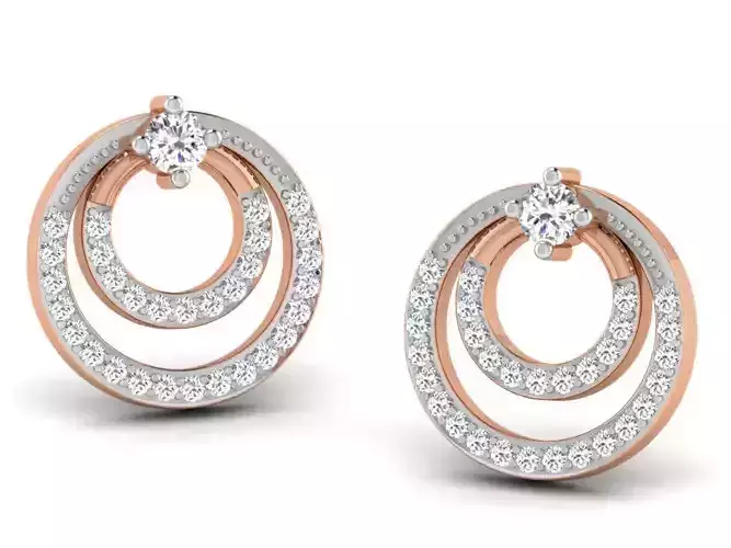 Women studs earrings 3dm render detail