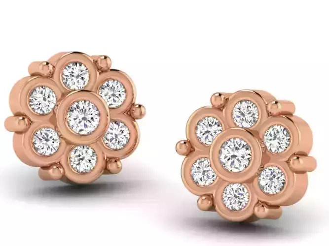 Women studs earrings 3dm render detail