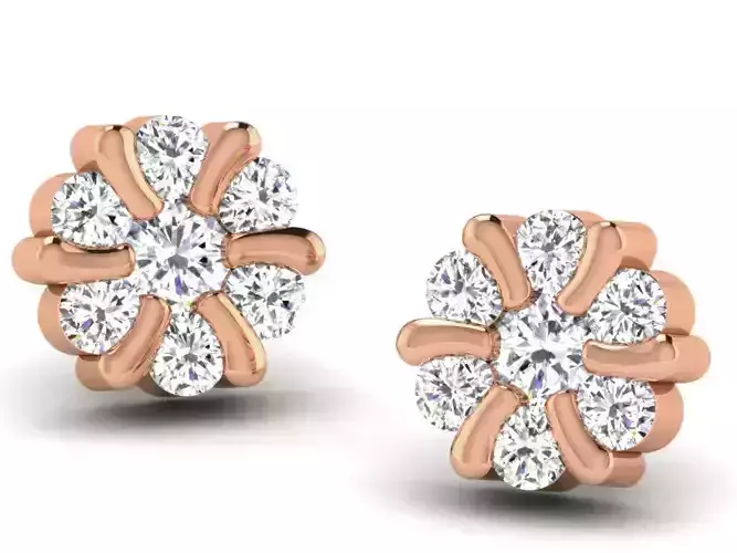 Women studs earrings 3dm render detail