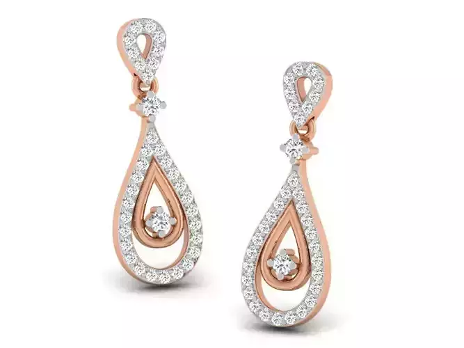 Women drop earrings 3dm render detail