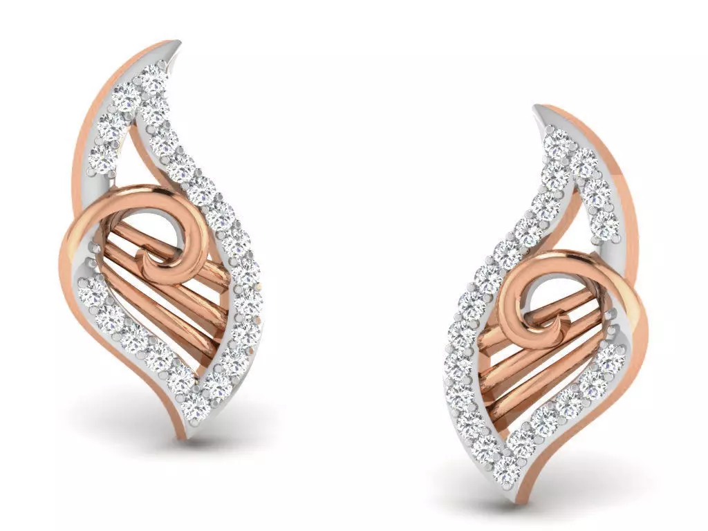 Women studs earrings 3dm render detail 3D print model_0