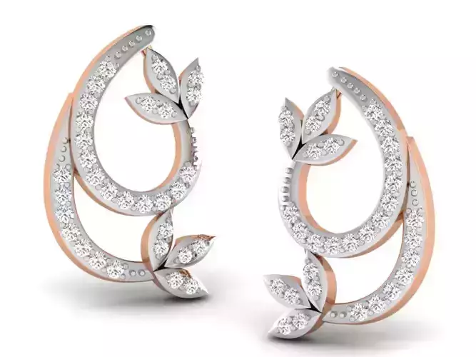 Women studs earrings 3dm render detail