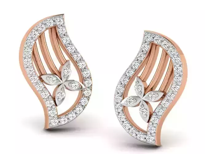 Women studs earrings 3dm render detail