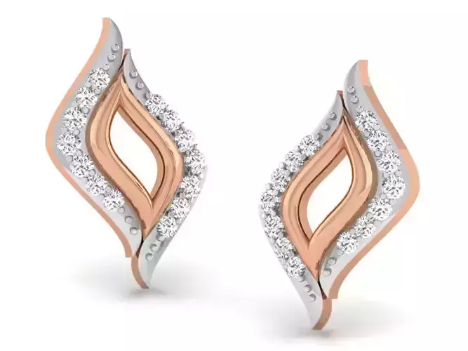 Women studs earrings 3dm render detail