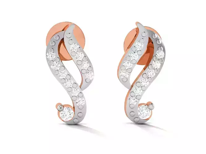 Women studs earrings 3dm render detail