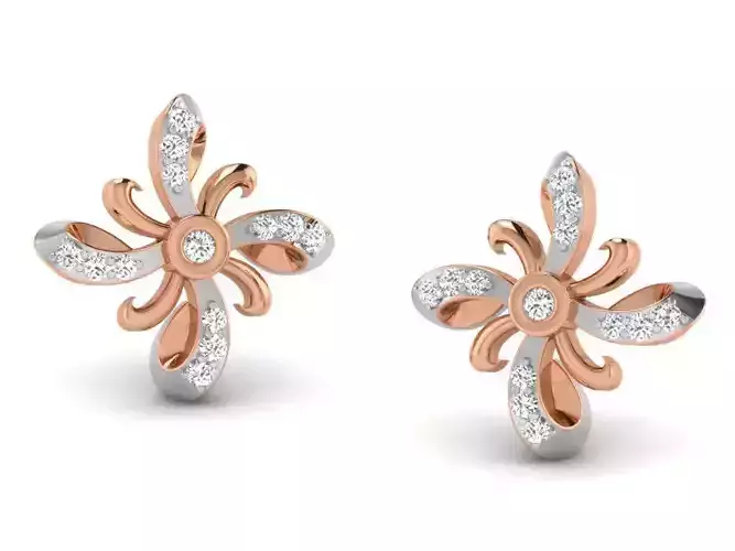 Women studs earrings 3dm render detail