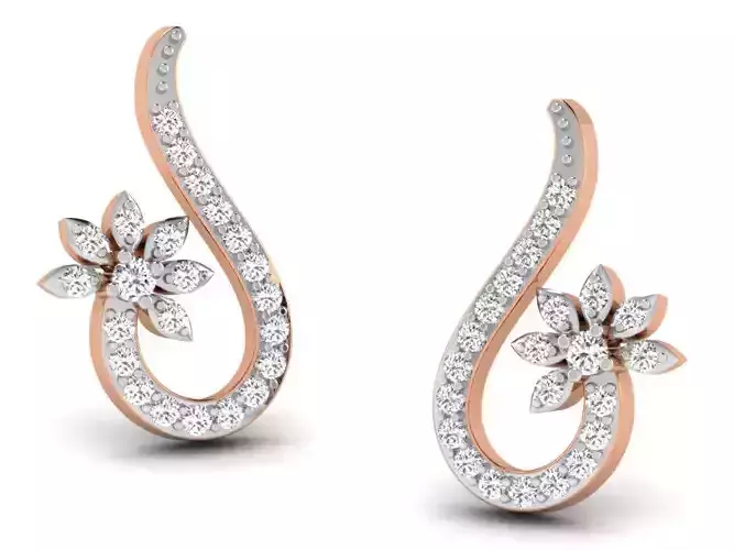 Women studs earrings 3dm render detail