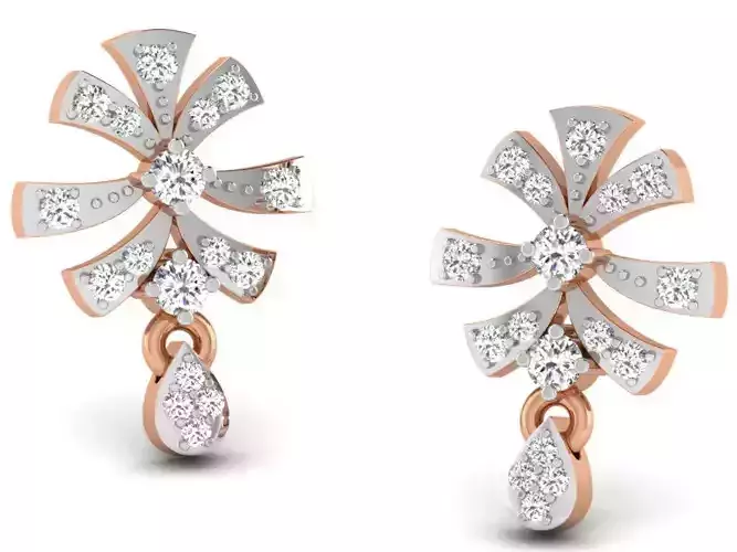 Women studs earrings 3dm render detail