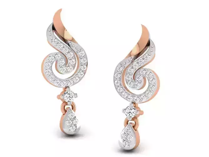 Women studs earrings 3dm render detail
