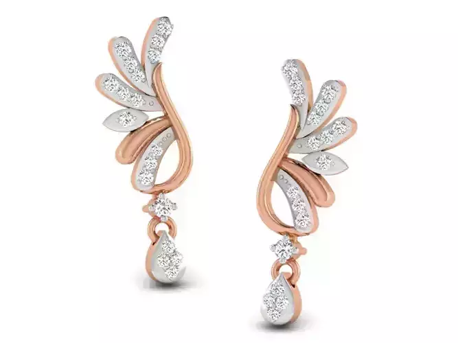 Women studs earrings 3dm render detail