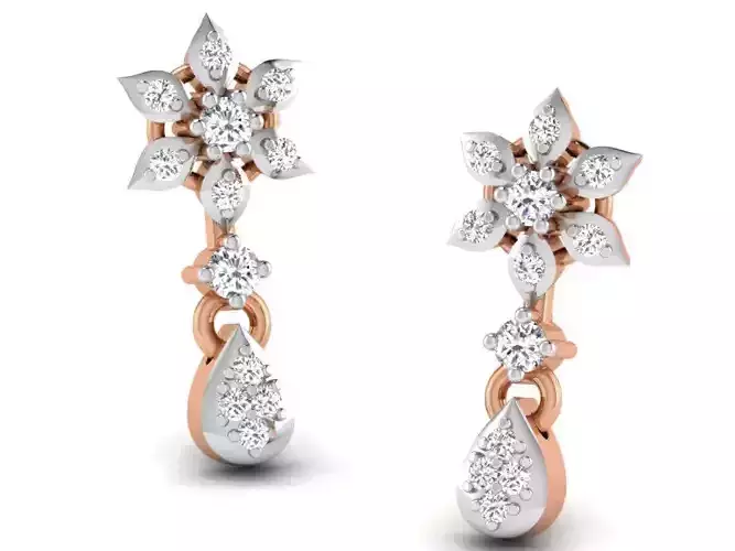 Women studs earrings 3dm render detail