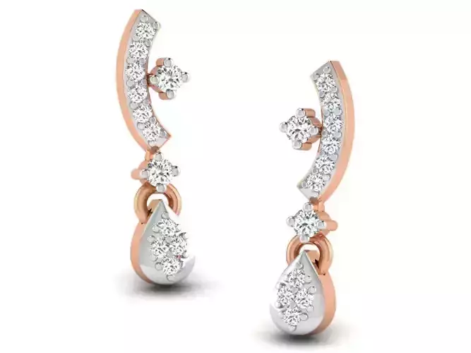 Women studs earrings 3dm render detail