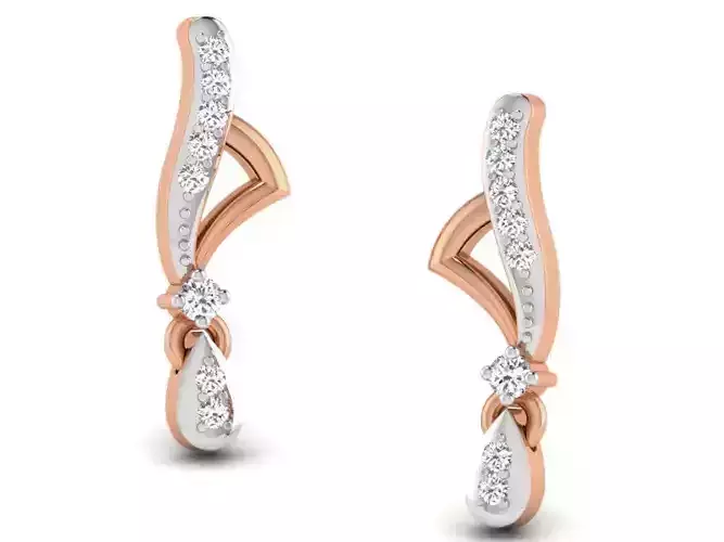 Women studs earrings 3dm render detail