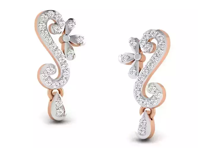 Women studs earrings 3dm render detail