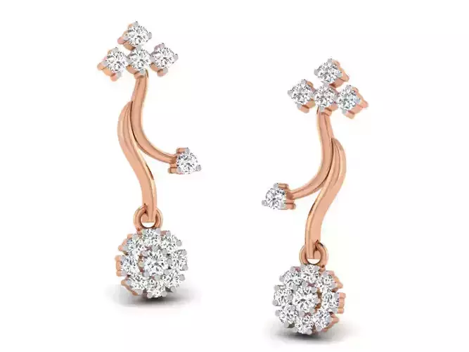 Women studs earrings 3dm render detail