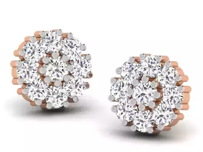 Women studs earrings 3dm render detail