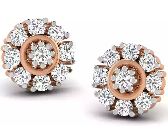 Women studs earrings 3dm render detail