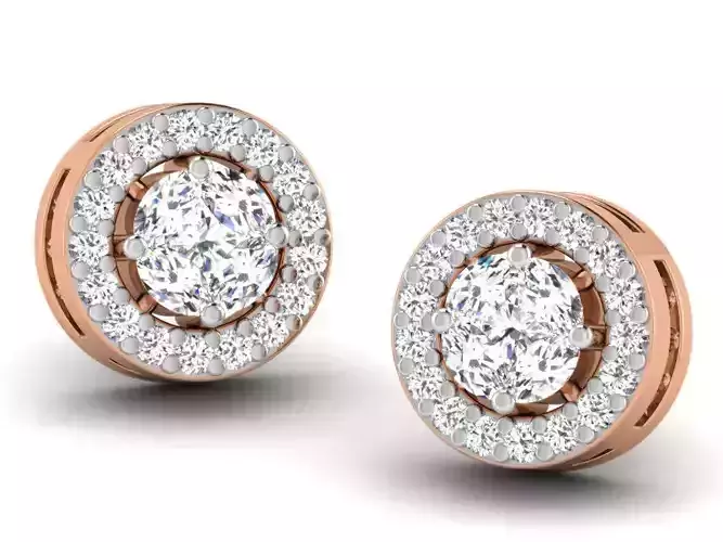 Women studs earrings 3dm render detail