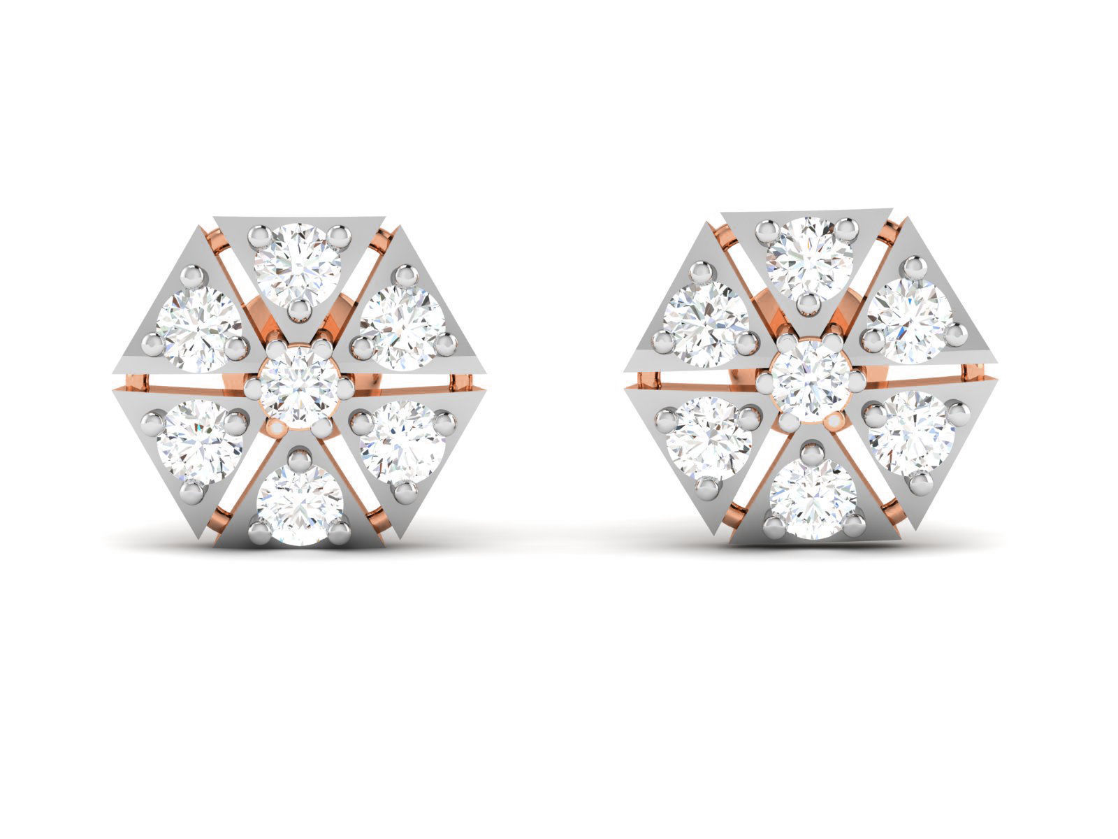 Women studs earrings 3dm render detail 3D print model_2