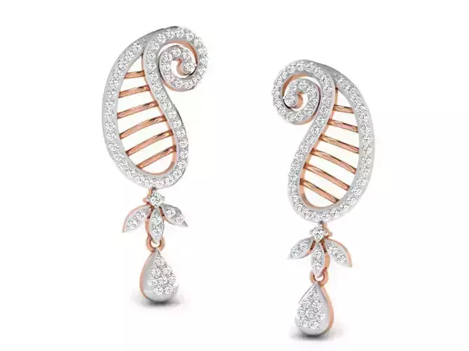 Women drop earrings 3dm render detail
