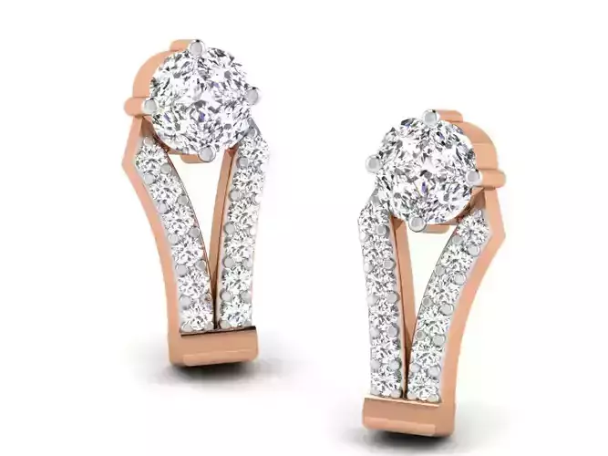 Women studs earrings 3dm render detail