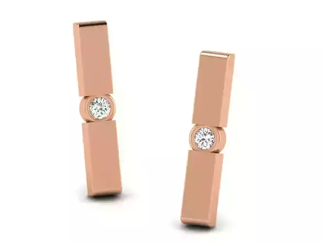 Women studs earrings 3dm render detail