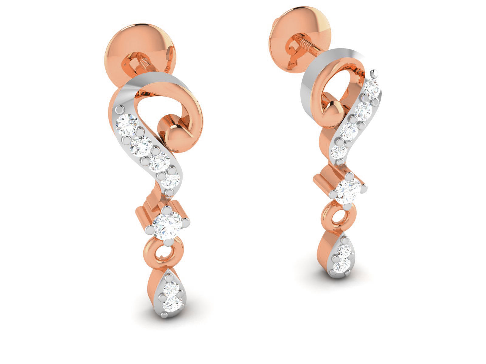 Women drop earrings 3dm render detail 3D print model_1