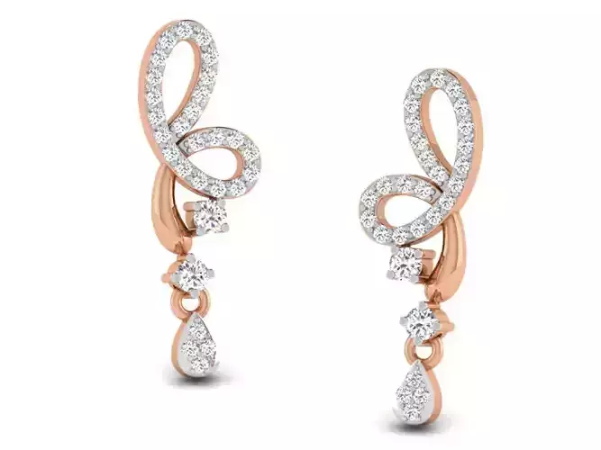 Women studs earrings 3dm render detail