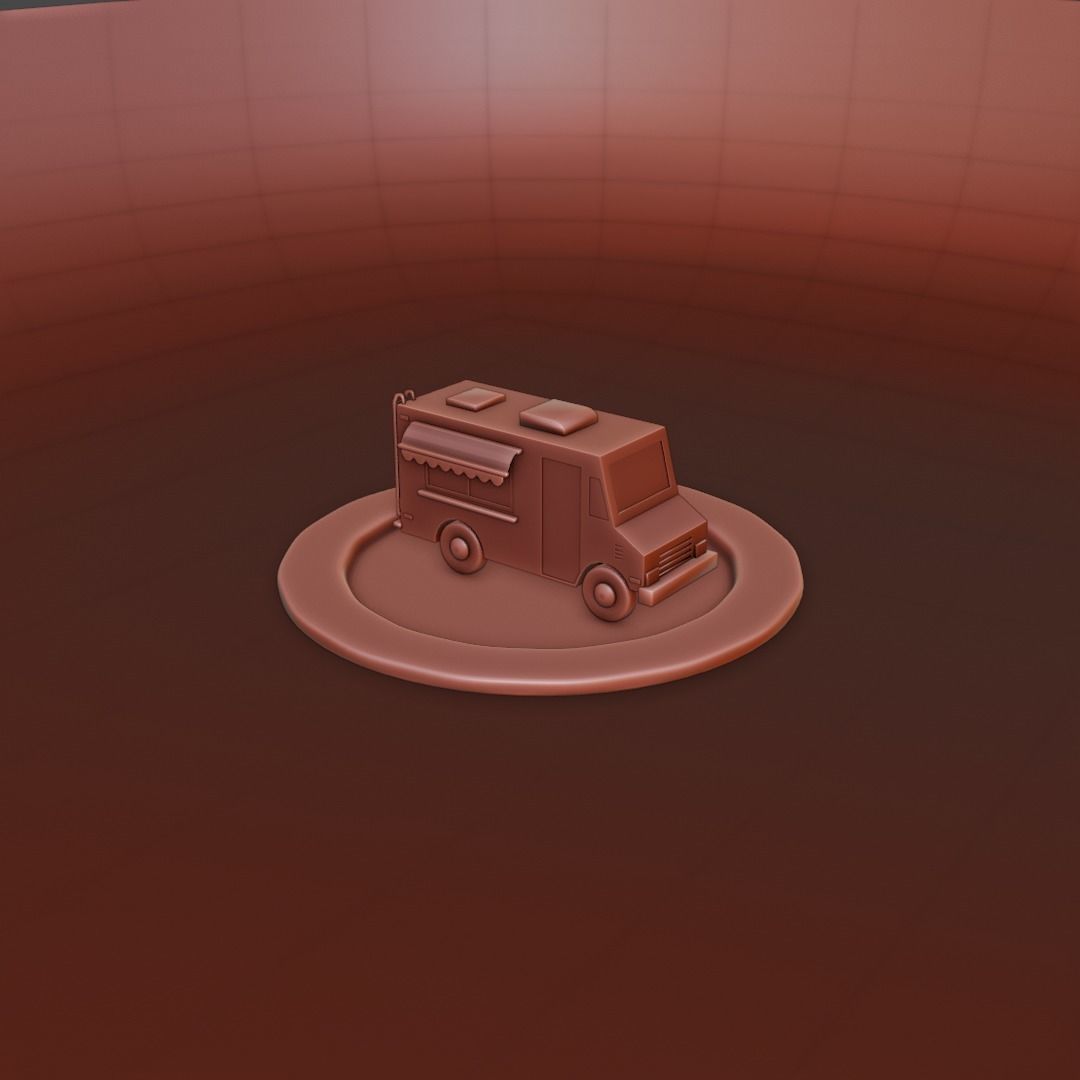 Food Truck Low-poly 3D model_5