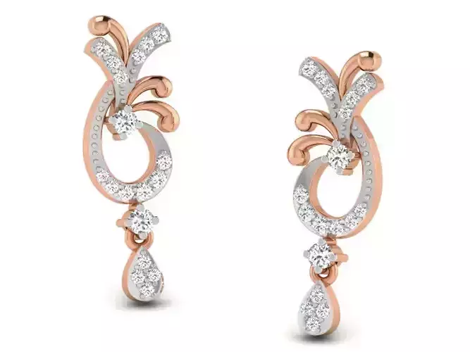 Women studs earrings 3dm render detail