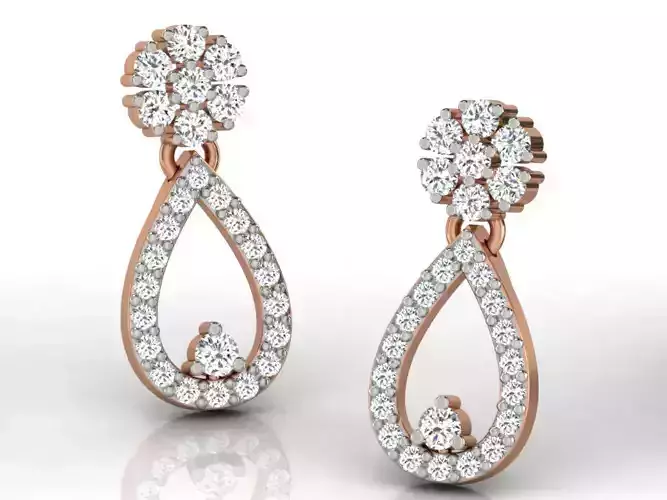 Women studs earrings 3dm render detail