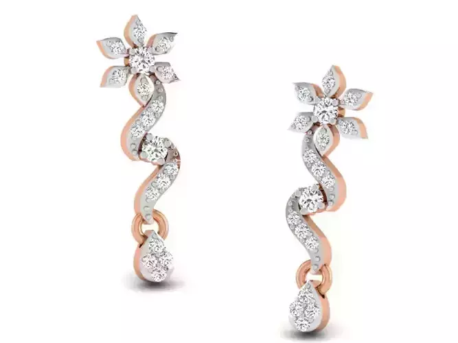 Women studs earrings 3dm render detail