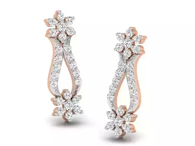 Women studs earrings 3dm render detail