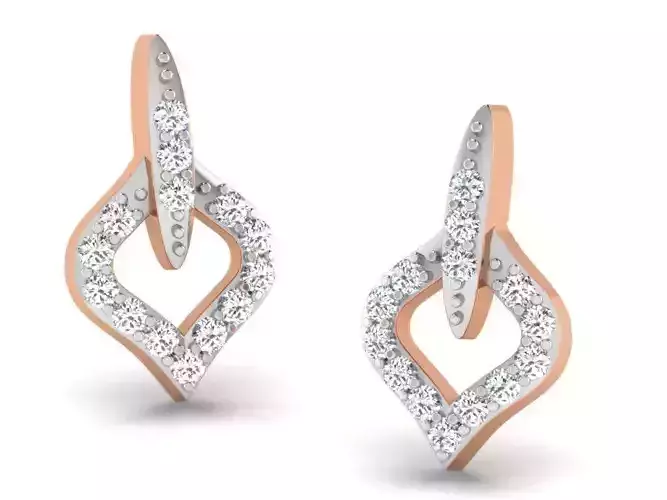 Women studs earrings 3dm render detail