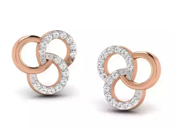 Women studs earrings 3dm render detail