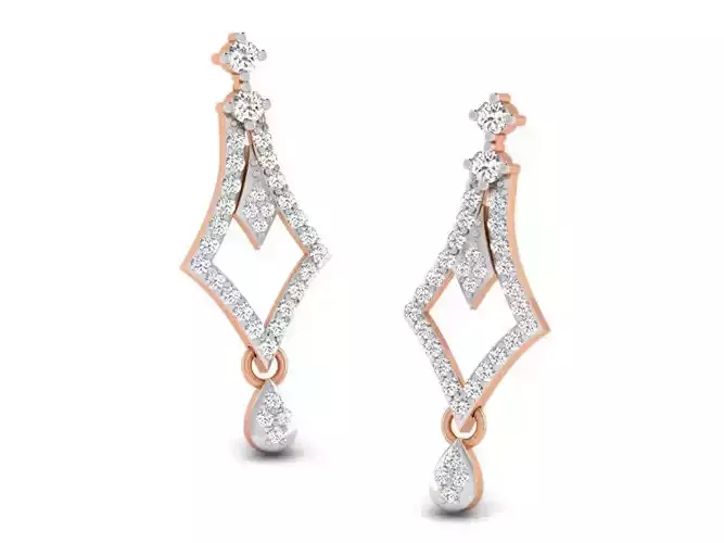 Women drop earrings 3dm render detail