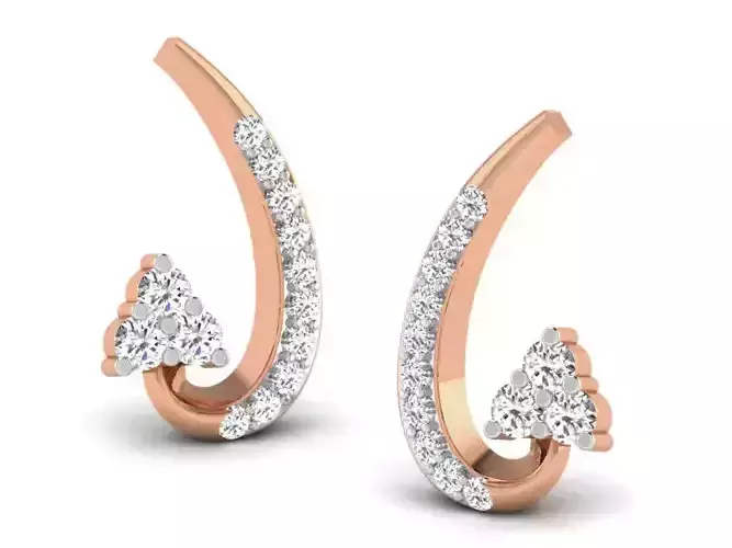 Women studs earrings 3dm render detail