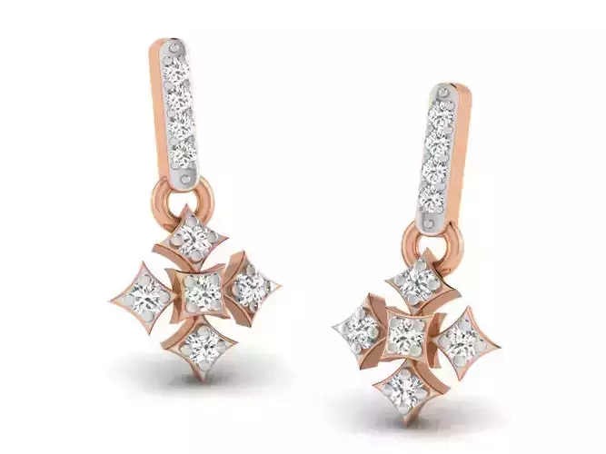 Women drop earrings 3dm render detail