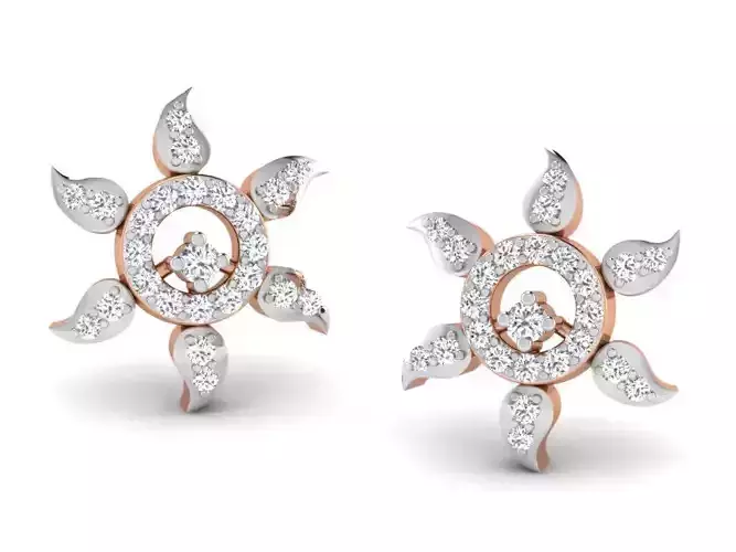 Women studs earrings 3dm render detail