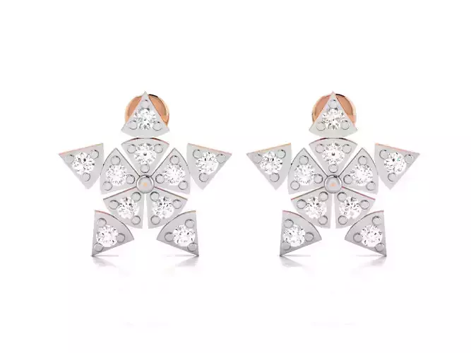 Women studs earrings 3dm render detail