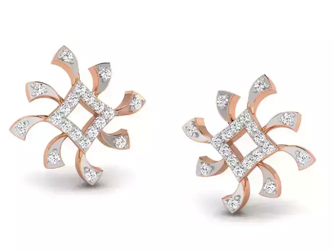 Women studs earrings 3dm render detail