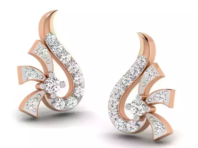 Women studs earrings 3dm render detail